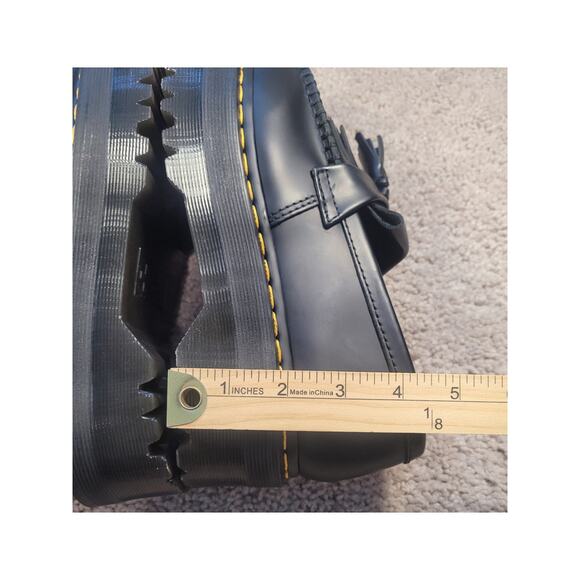 NWOT Dr Martens Adrian Quad Platform Tassel Loafers Black Smooth Leather - Picture 9 of 12